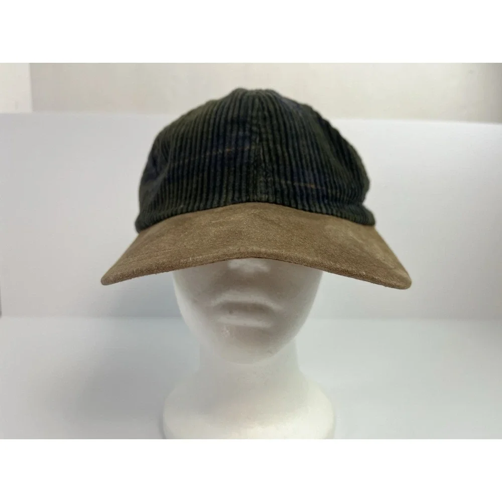 Goorin Bros Corduroy Hat Strapback Green Brown Vintage Made In USA